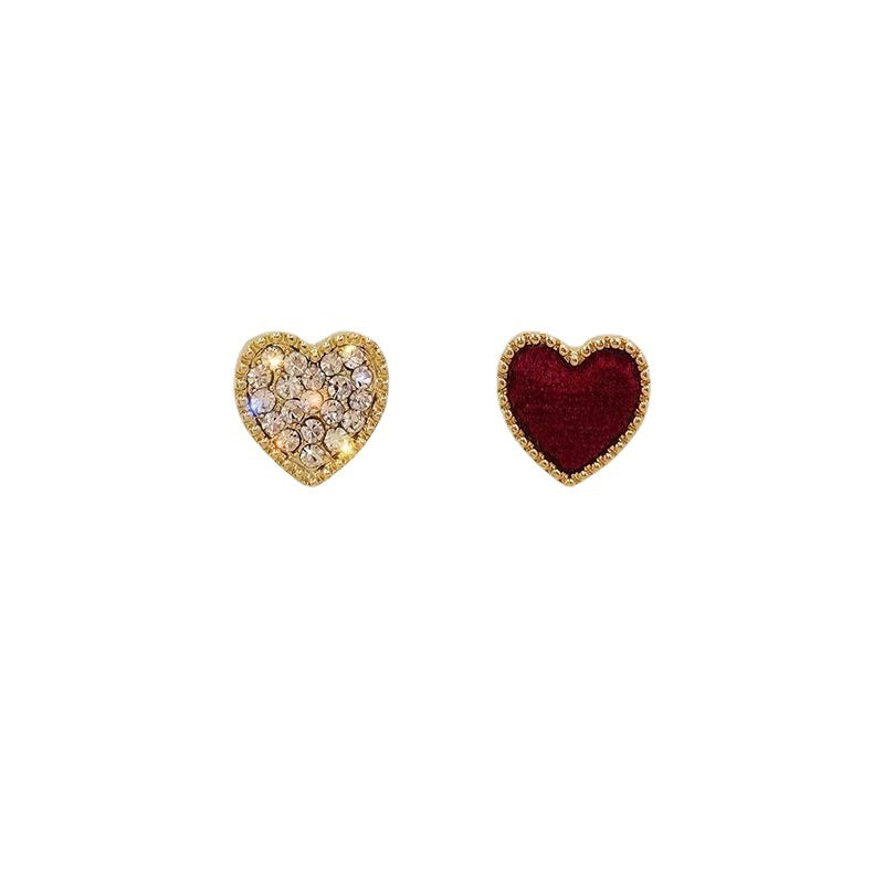 Silver Anti-allergy Red Love Earrings