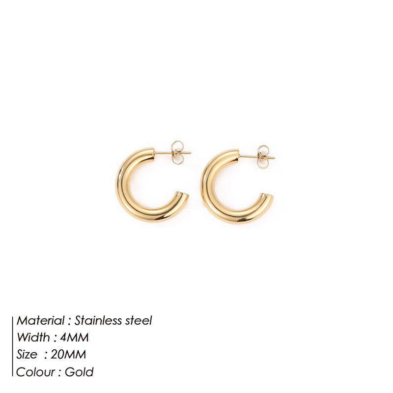 European And American Exaggerated C-shaped Earrings