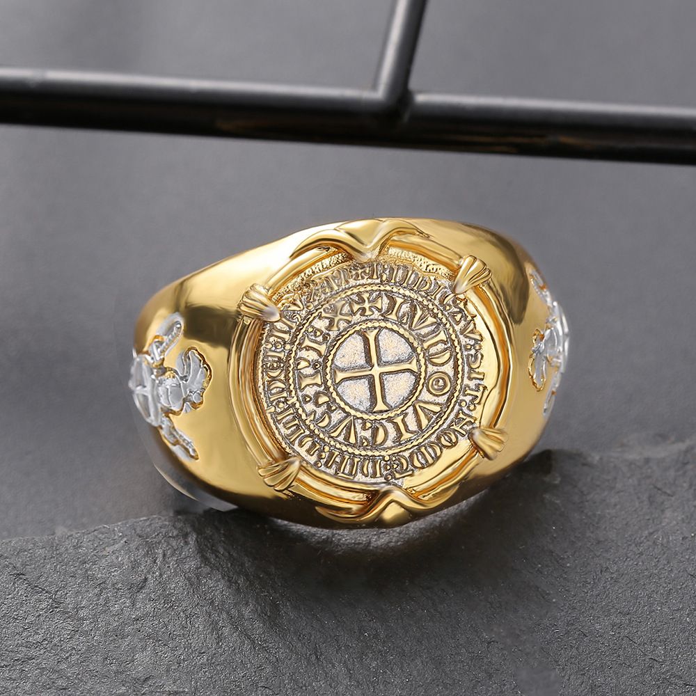 Men's Electroplated Valor Gold Coin Ring
