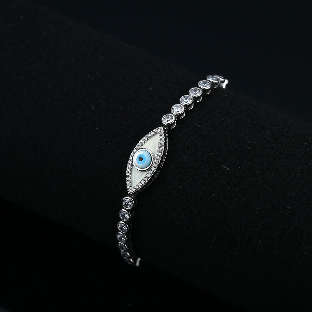 Devil's Eye Bracelet S925 Sterling Silver Bracelet With Zircon Ornaments