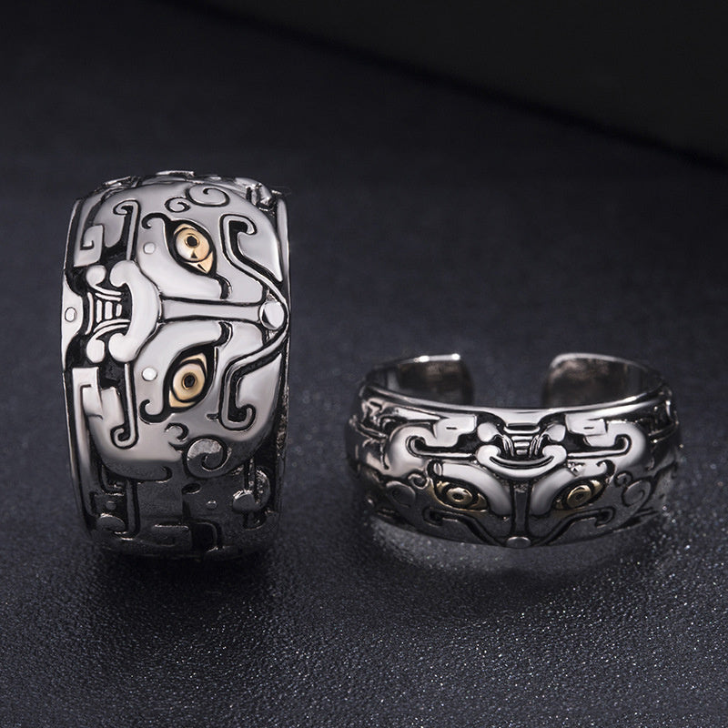 Men's Trendy Retro Fashion Personalized Silver Ring