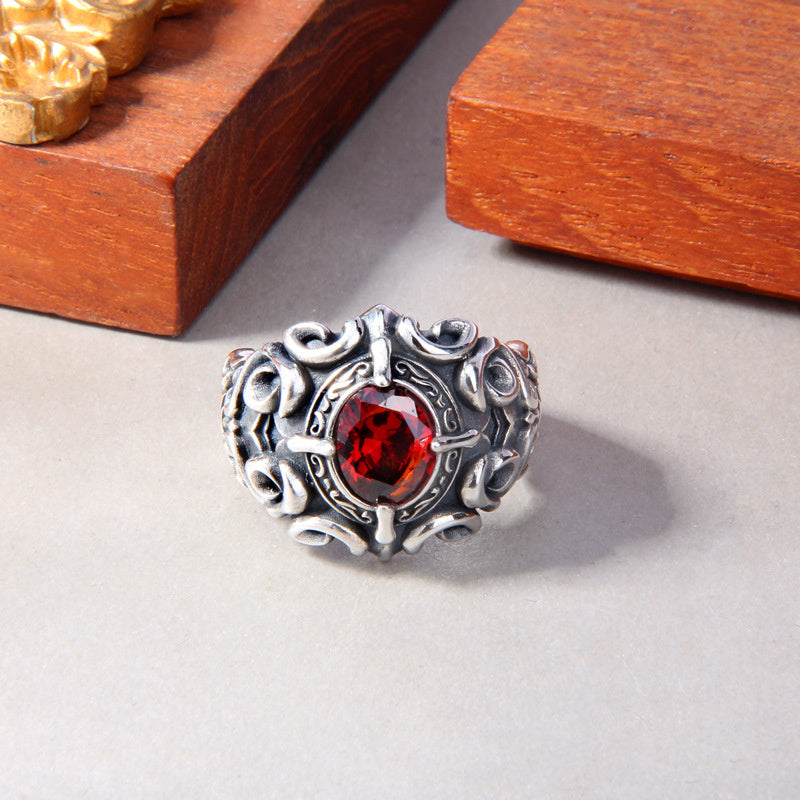 Sterling Silver Cross Totem Ring
