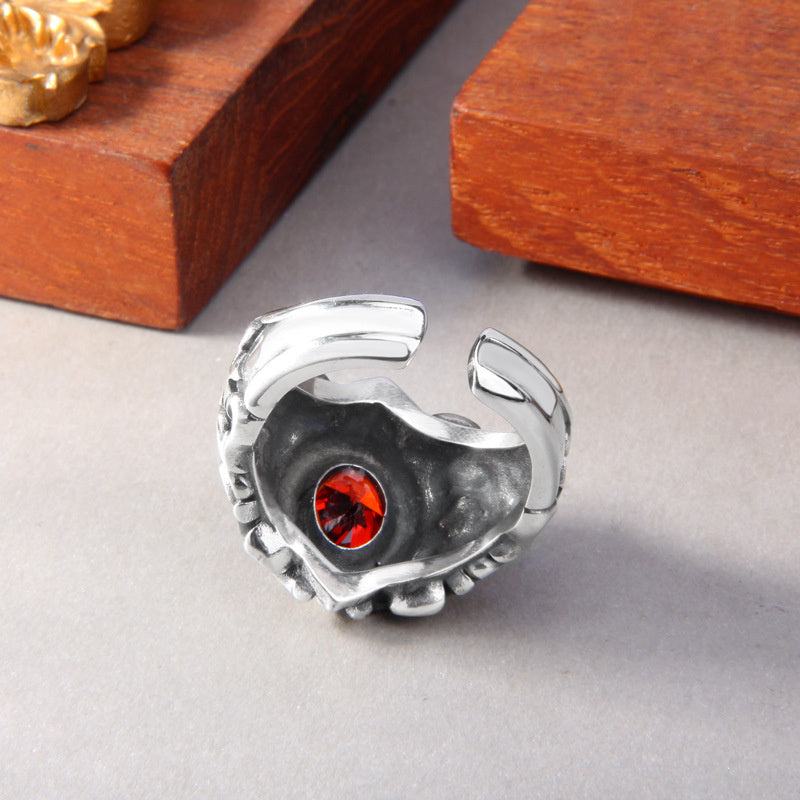 Sterling Silver Cross Totem Ring