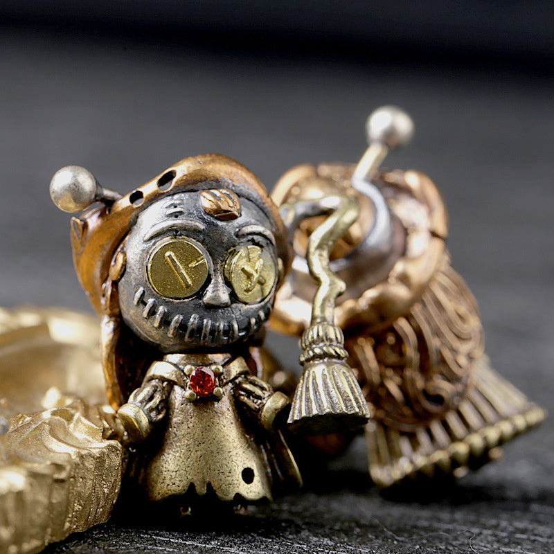 Witch Bean Doll Silver Jewelry Personality Retro