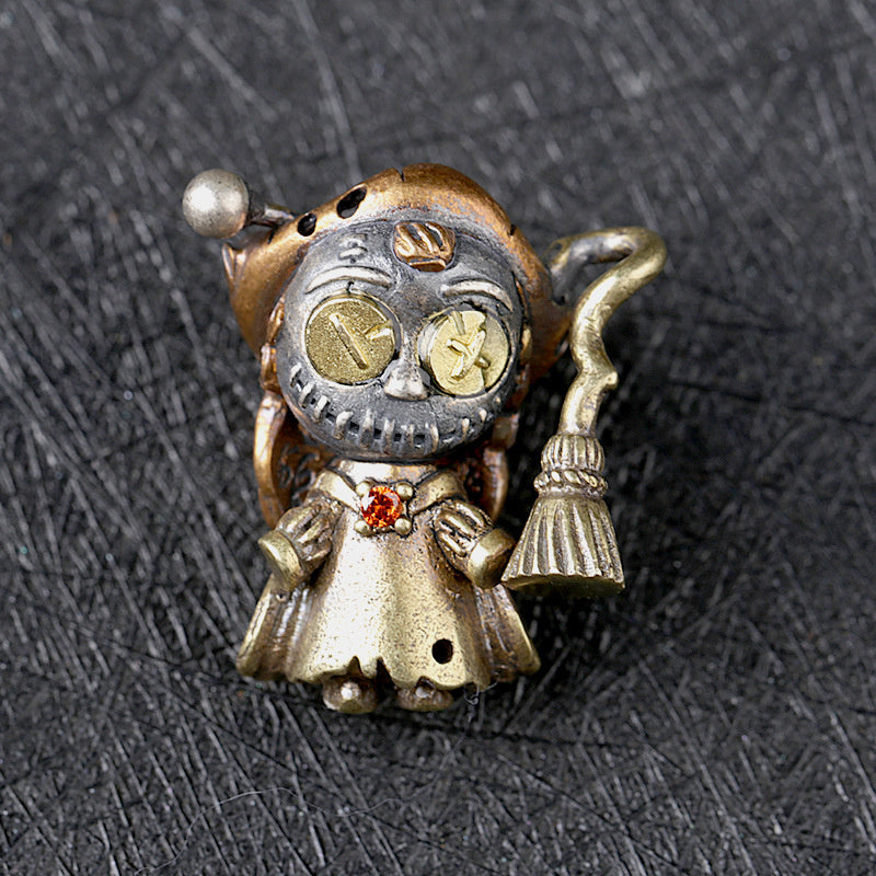 Witch Bean Doll Silver Jewelry Personality Retro