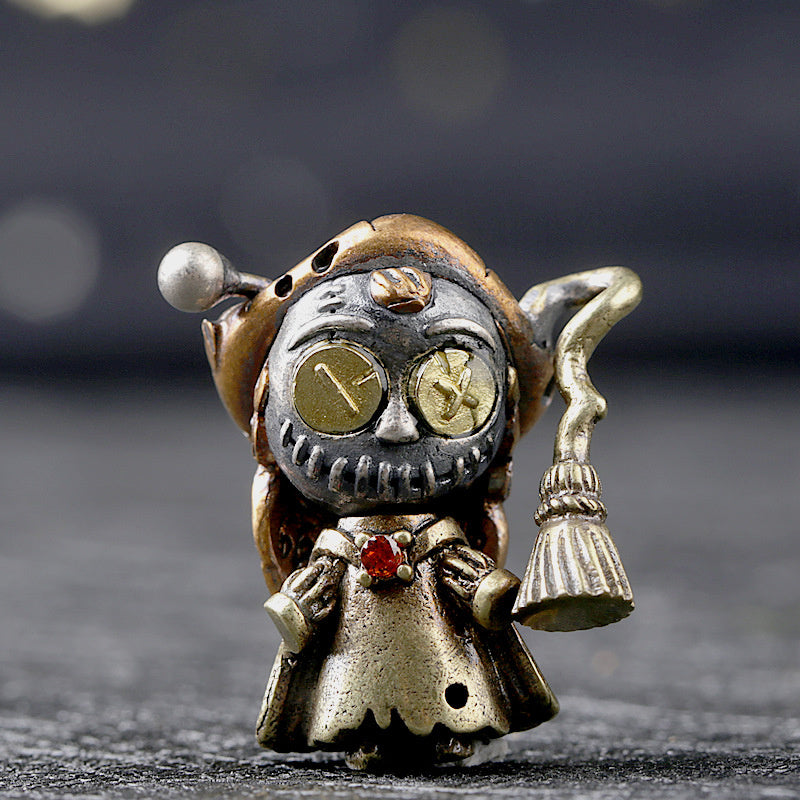 Witch Bean Doll Silver Jewelry Personality Retro