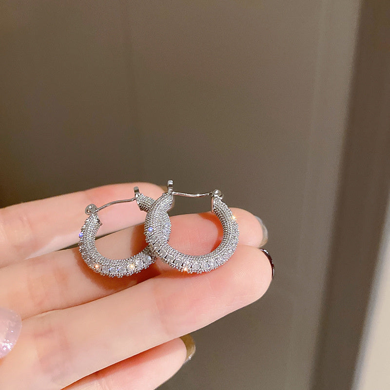 Women's Zircon Geometric Circle Earrings