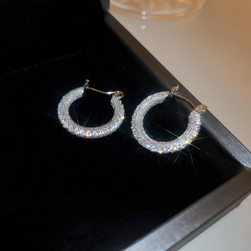 Women's Zircon Geometric Circle Earrings