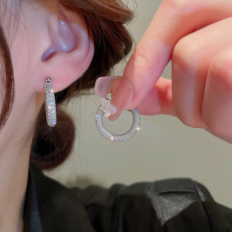 Women's Zircon Geometric Circle Earrings