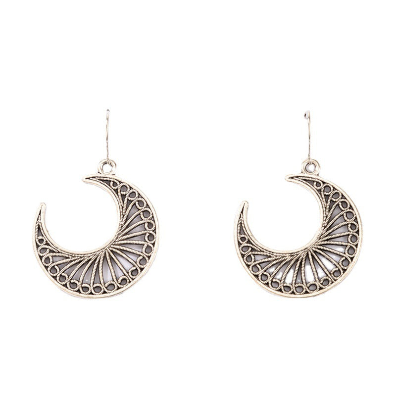 Women's Retro Moon Large Earrings