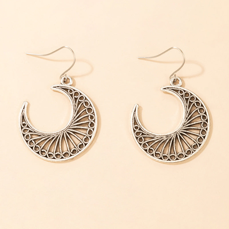 Women's Retro Moon Large Earrings