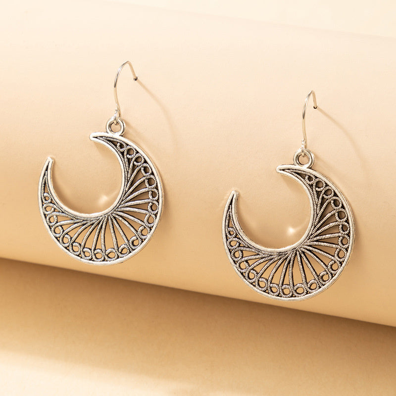 Women's Retro Moon Large Earrings