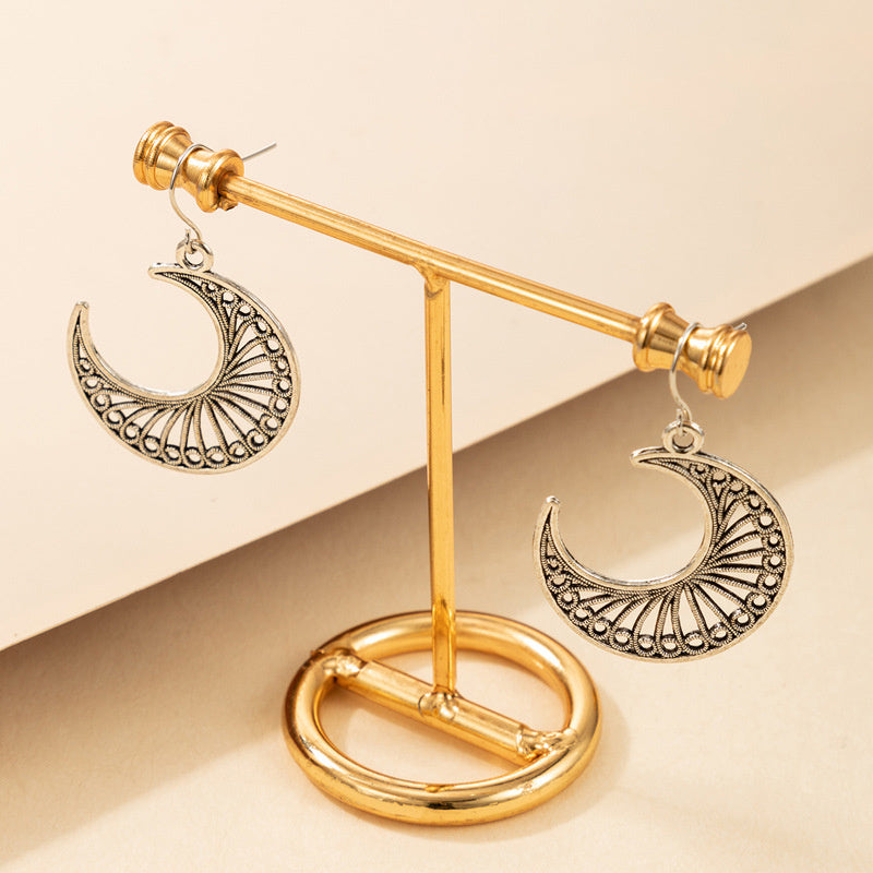 Women's Retro Moon Large Earrings