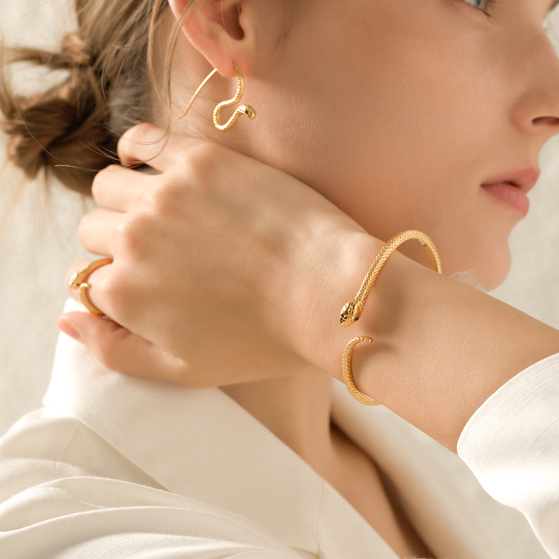 Lady Snake Earrings Bracelet Ring Vacuum