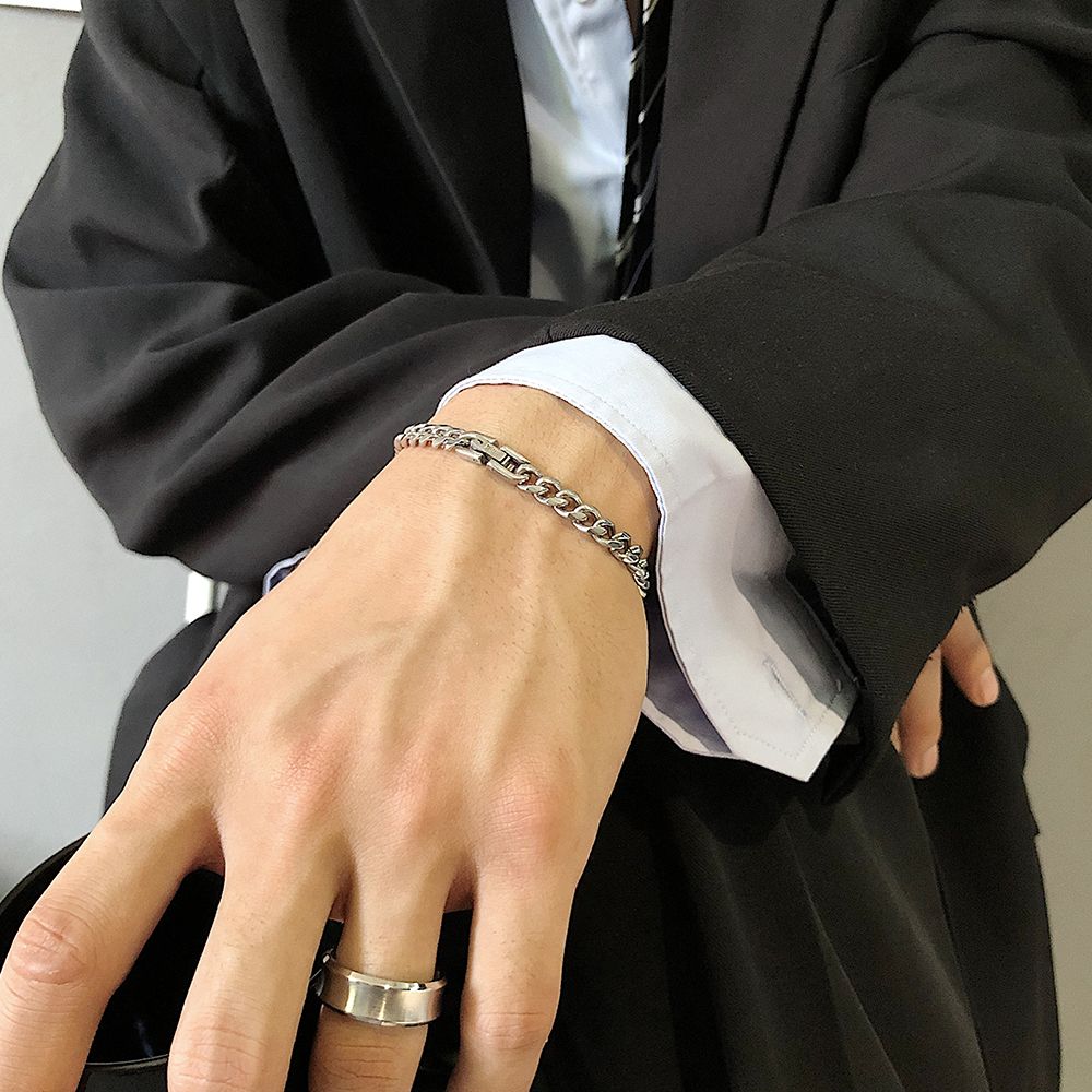 Hip-hop Cuban Bracelet With Advanced Sense Of Simplicity And Coldness
