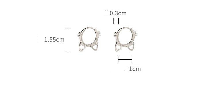 Girl Heart Cute Cat Ears Hollow Ear Studs