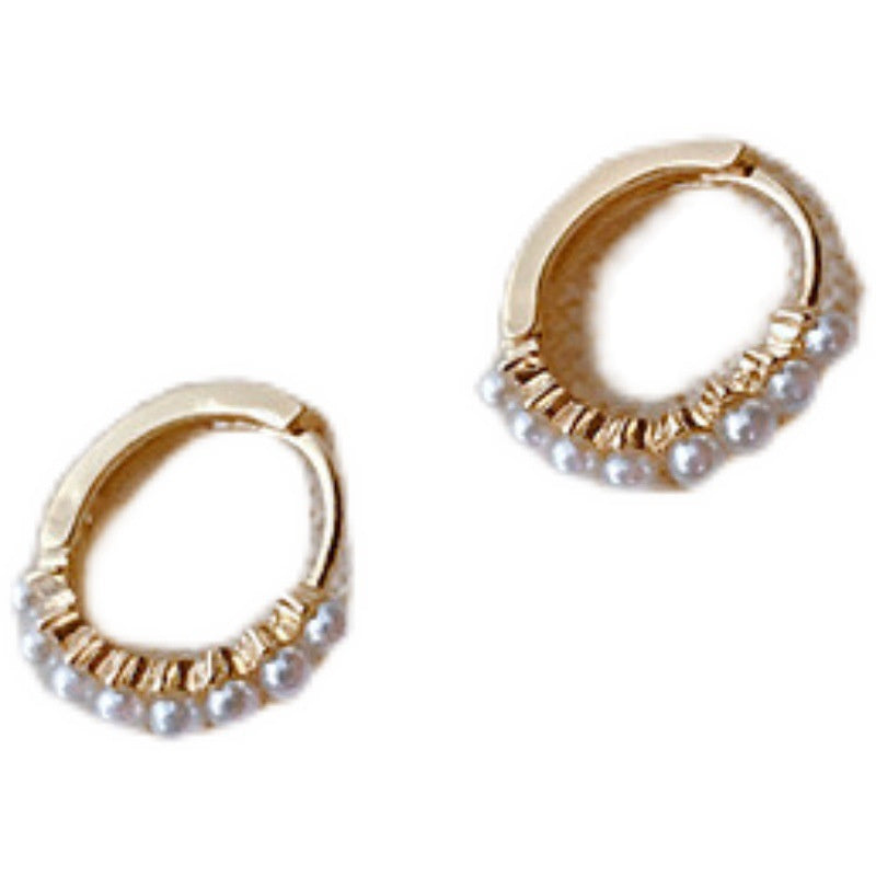 Sterling Silver And Small Pearl Earrings