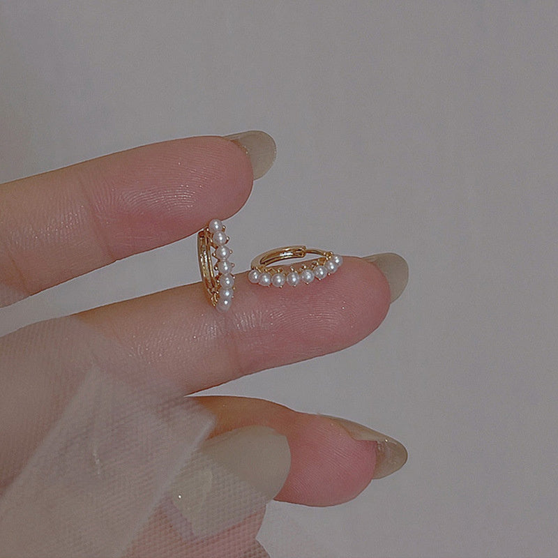 Sterling Silver And Small Pearl Earrings