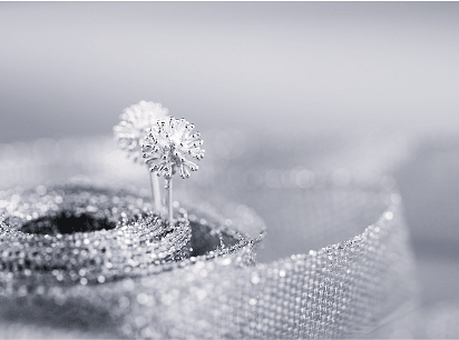 S925 Tremella Stud Female Round Ball Flower Core Stud Dandelion Stud Female