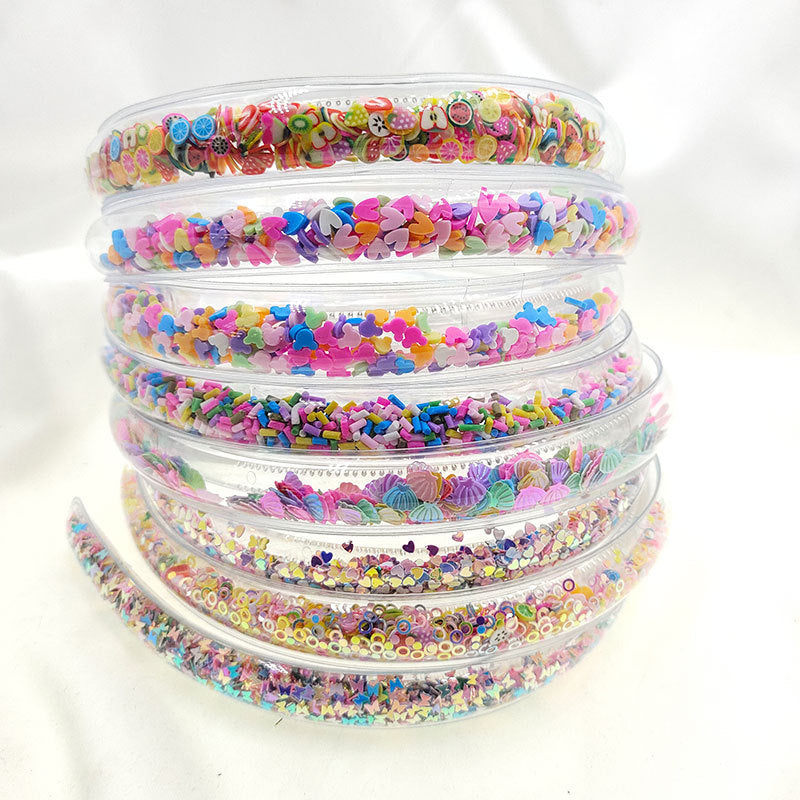 Quicksand Children's Transparent PVC Sequin Hair Hoop Children's Hair Accessories