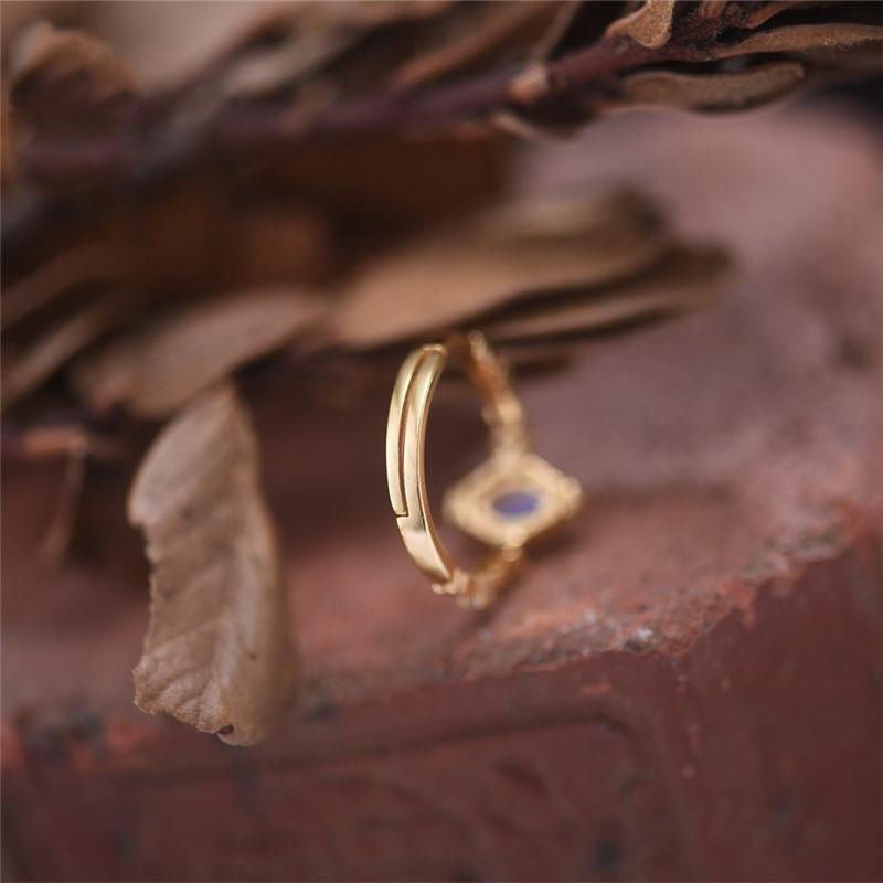 Gilded Inlaid Imitation Crystal Ring Ornament