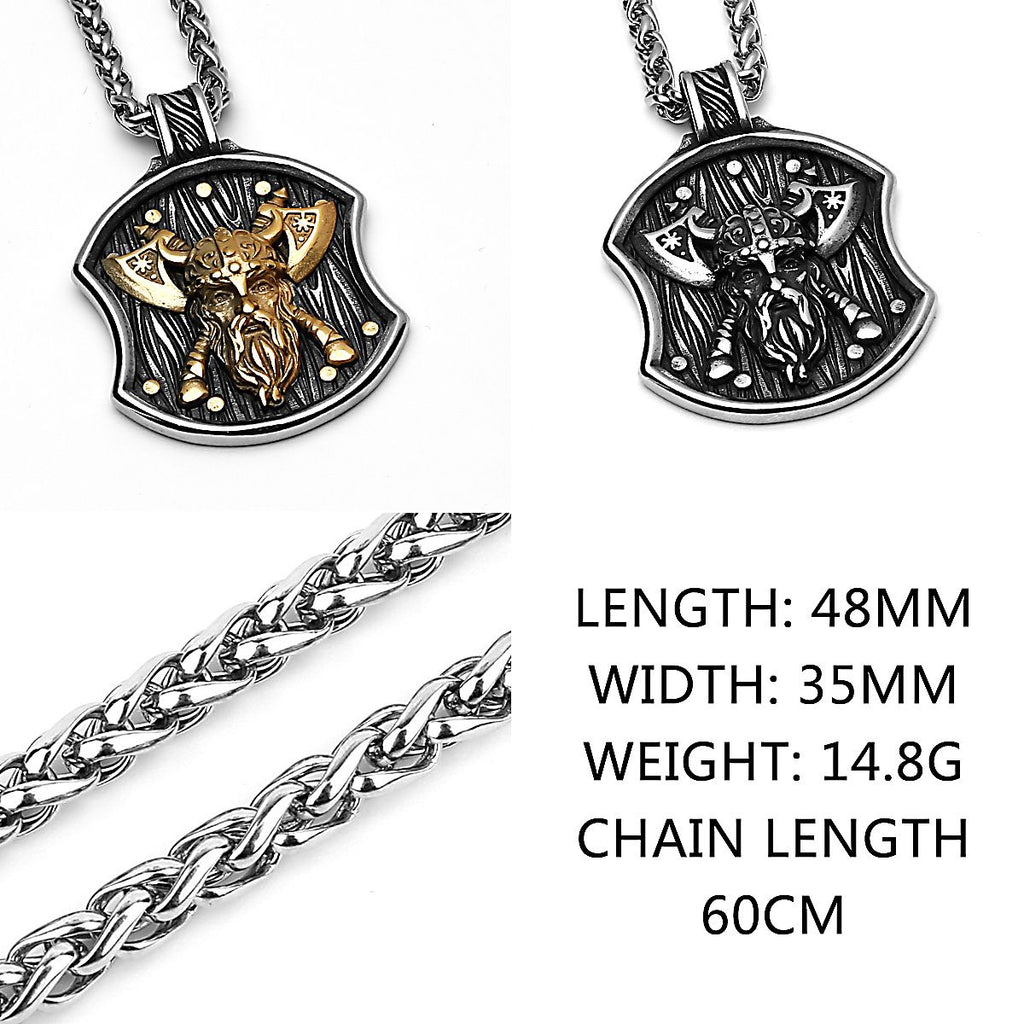 Viking Celtic Axe Pendentif En Acier Titane Necklace