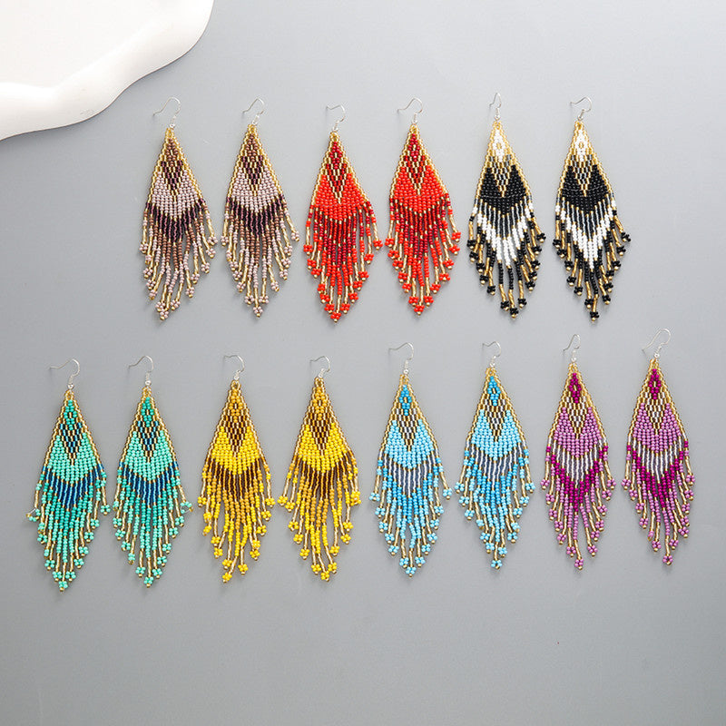 Colored Bohemian Pearl Earrings