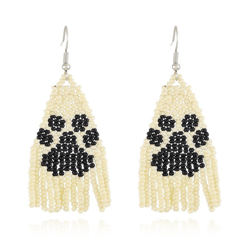 Animal Cat Hand-woven Rice Bead Ear Jewelry Female