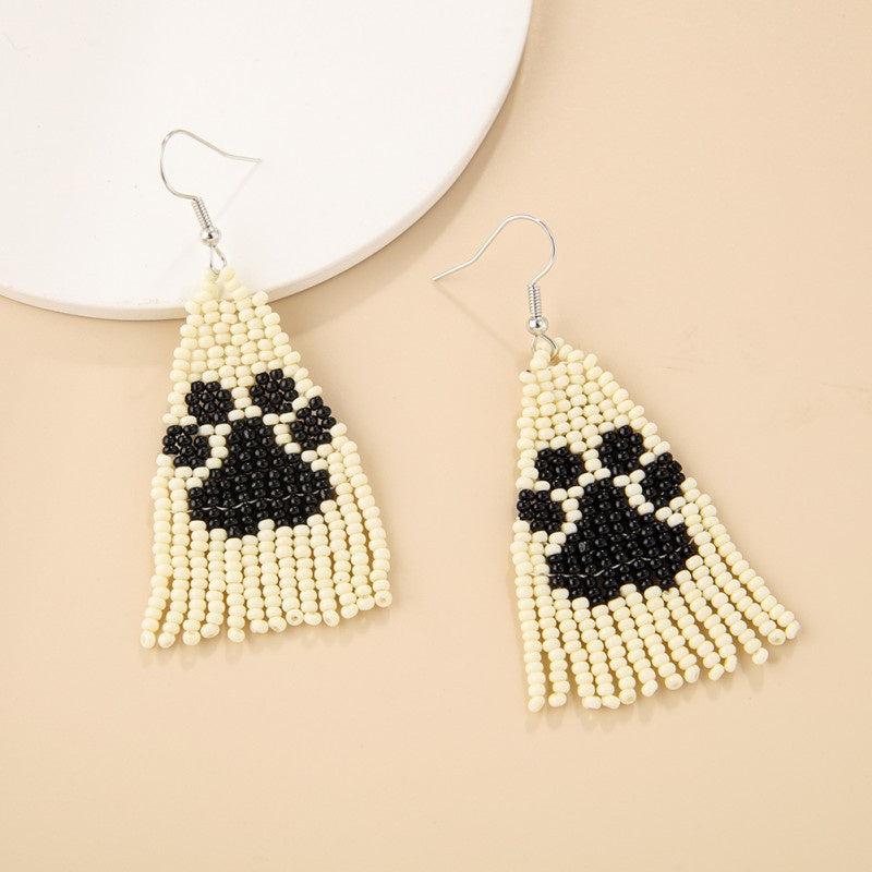Animal Cat Hand-woven Rice Bead Ear Jewelry Female