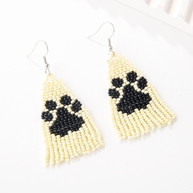 Animal Cat Hand-woven Rice Bead Ear Jewelry Female