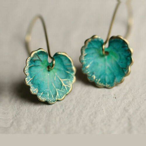 Ancient Silver Leaf Flower Earrings
